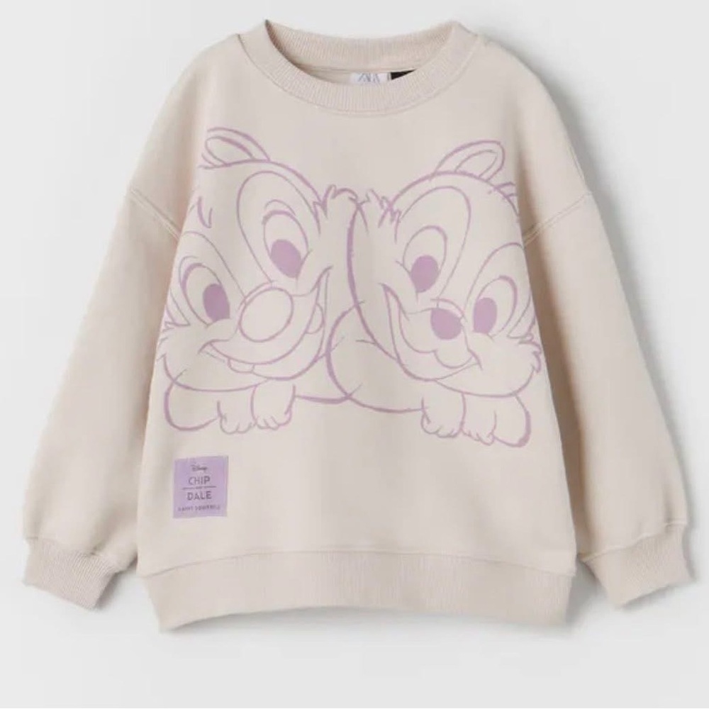 ZARA DISNEY CHIP AND DALE GIRLS SWEATSHIRT - SIZE 12 Years- good condition